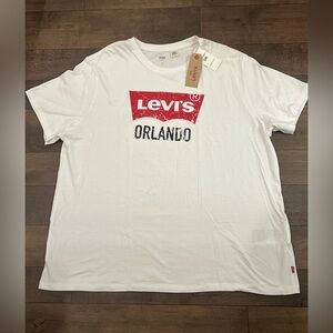 Levi's White and Black Short Sleeve Tee with Bold Logo 3x